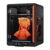 The Prusa CORE One L+, the larger enclosed CoreXY machine with a tall orange print