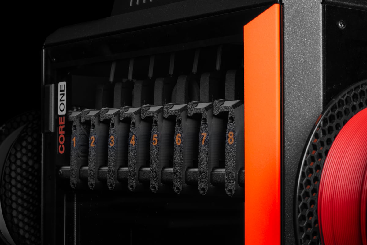 Prusa CORE One+ with Bondtech INDX passive tools installed