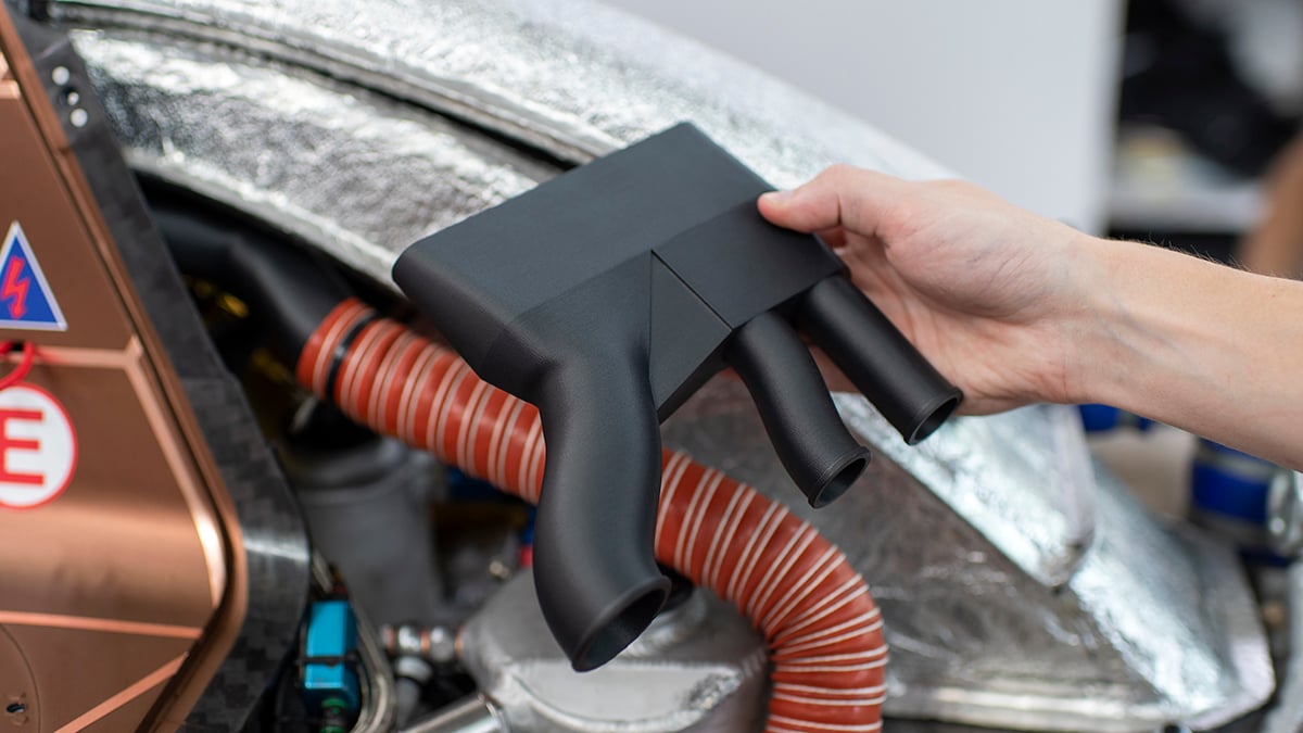 A 3D-printed custom airflow diverter