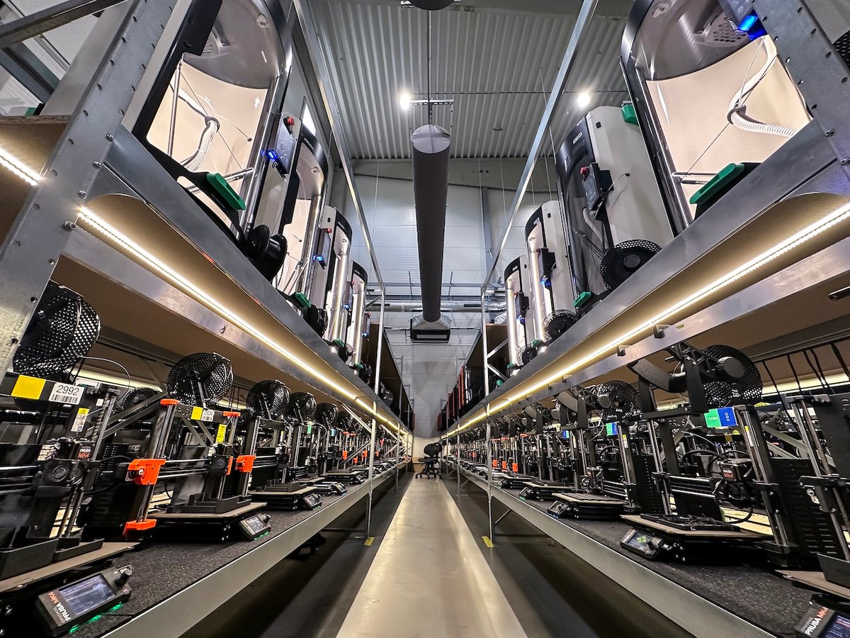 Prusa 3D printers running in a production farm
