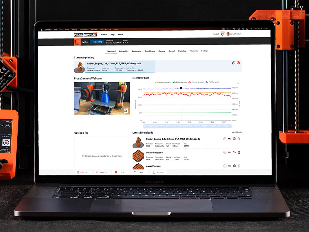 Prusa Connect Farm software interface