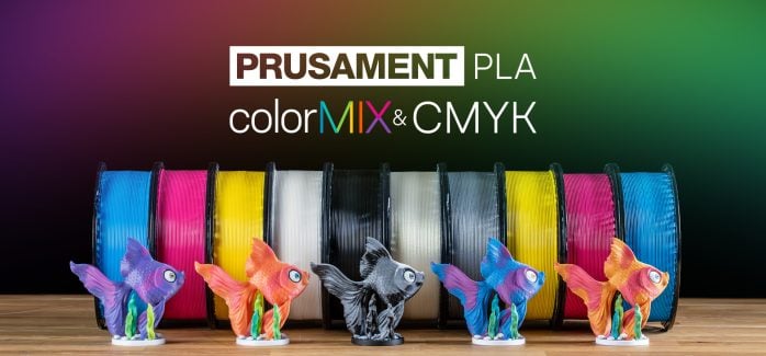 Szpule Prusament PLA ColorMix i wydruki z mieszaniem kolorów
