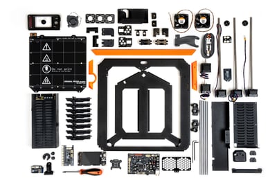 Original Prusa CORE One+ with Bondtech INDX toolchanger 4-tool builder kit components.