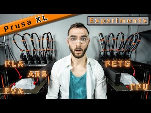 YK 3D experiments with five materials on the Prusa XL