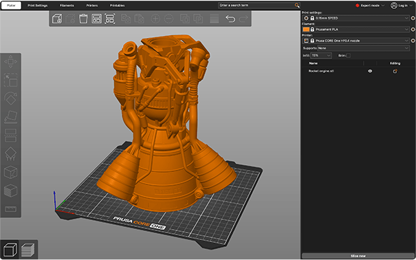 Prusa EasyPrint Web-Interface auf Tablet und Telefon