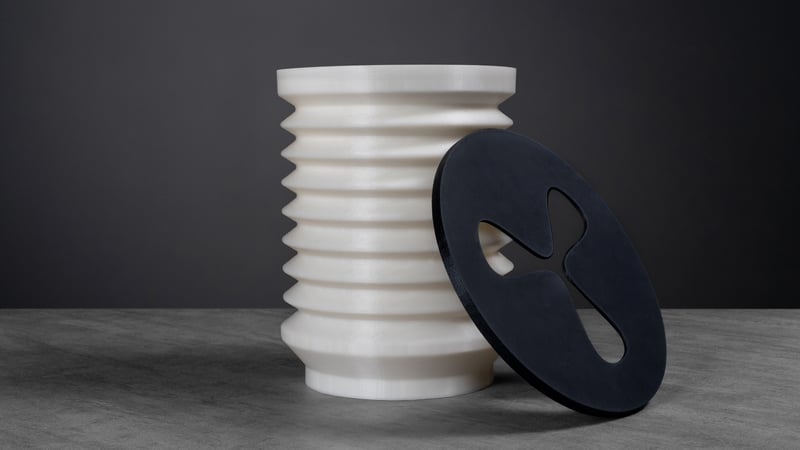 Functional TPU flexible joint 3D printed side-by-side with rigid filament on Prusa XL+