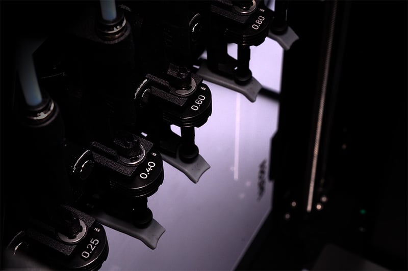 Photo of various nozzle sizes